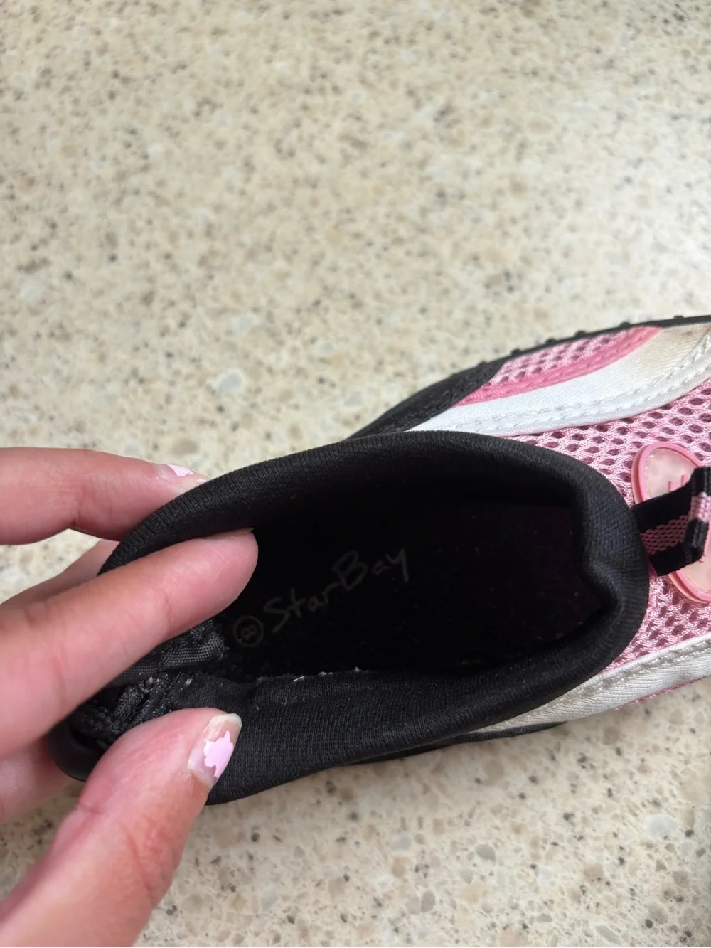 Kids Pink Water Shoes with Black And White in Little Kid Girls Size 8